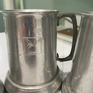 PLAYBOY CLUB - 3 VINTAGE METAL BEER MUG